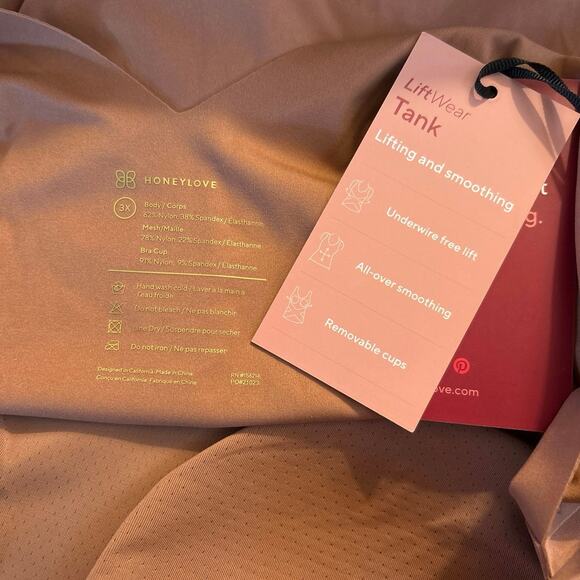Honeylove LiftWear Tank Women's 3X | Cinnamon | Wireless Support | NWT - Picture 4 of 4